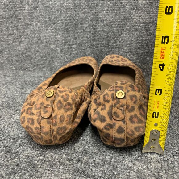 Earthies Ballet Flats Shoes Womens 7.5 Brown Tolo Leather Slip On Animal Leopard - Picture 6 of 14